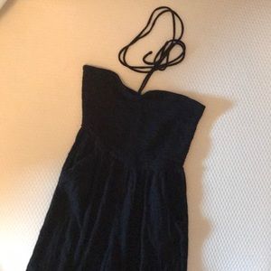 Aerie black tie halter jumpsuit romper size small